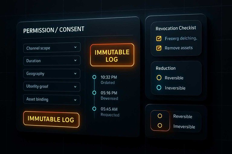 Dark SaaS compliance dashboard with audit timeline and #df9800 badge reading "Immutable log"