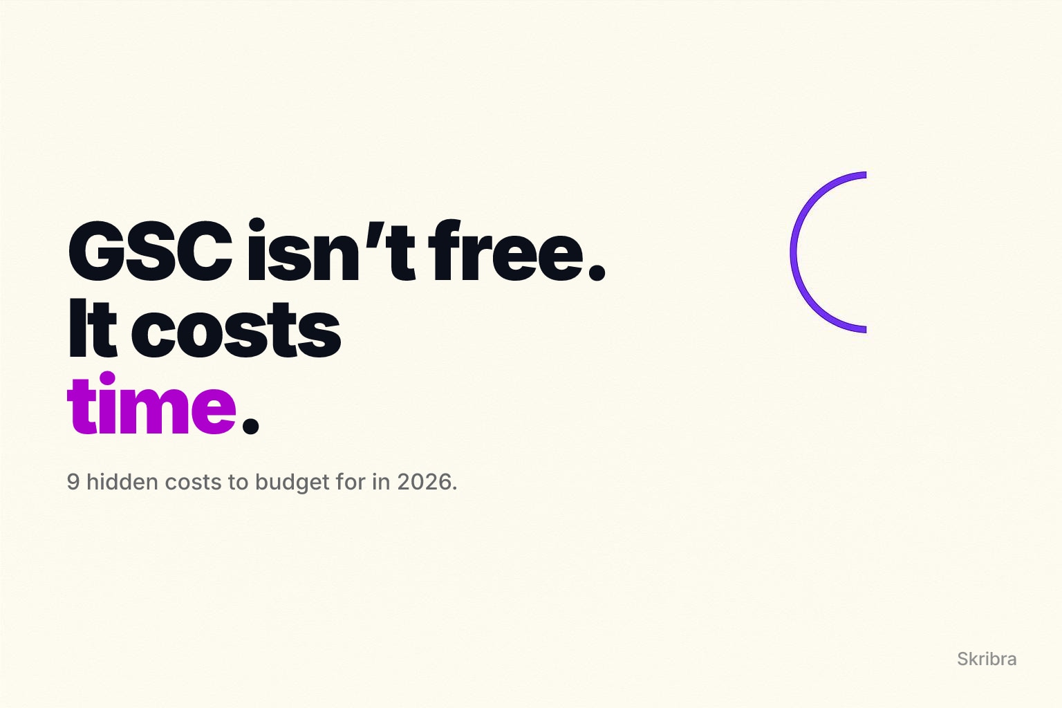Off-white minimalist poster with a small magenta geometric line accent on the right edge and ample empty space.