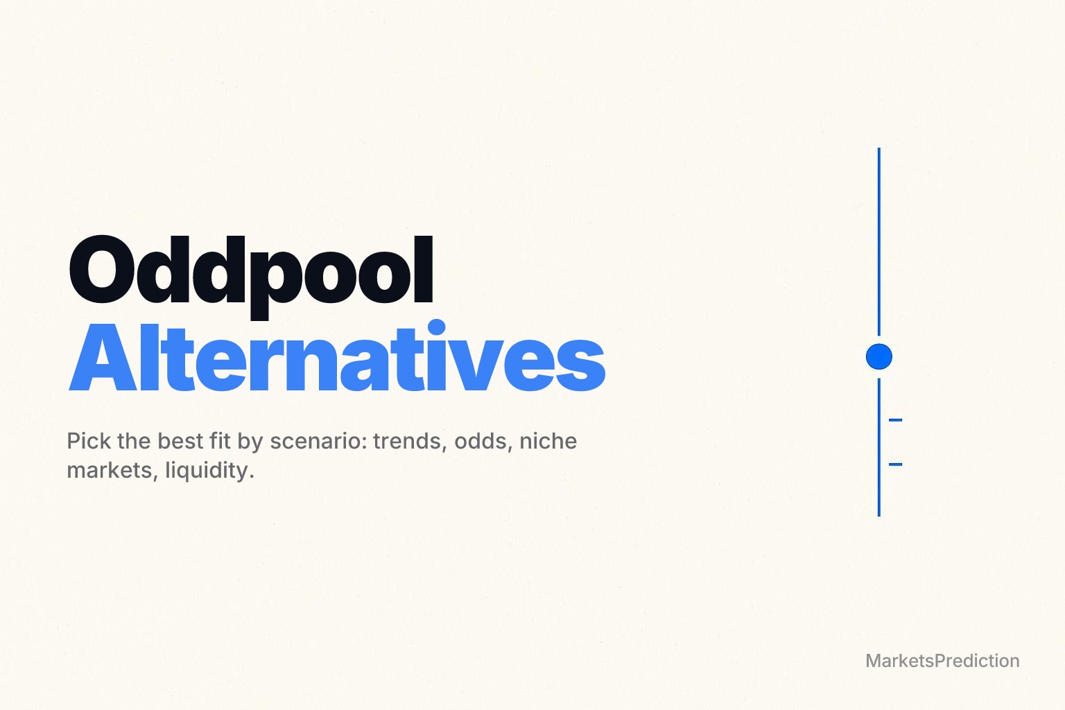 Off-white minimalist background with a small blue geometric line-and-dot accent on the right edge.