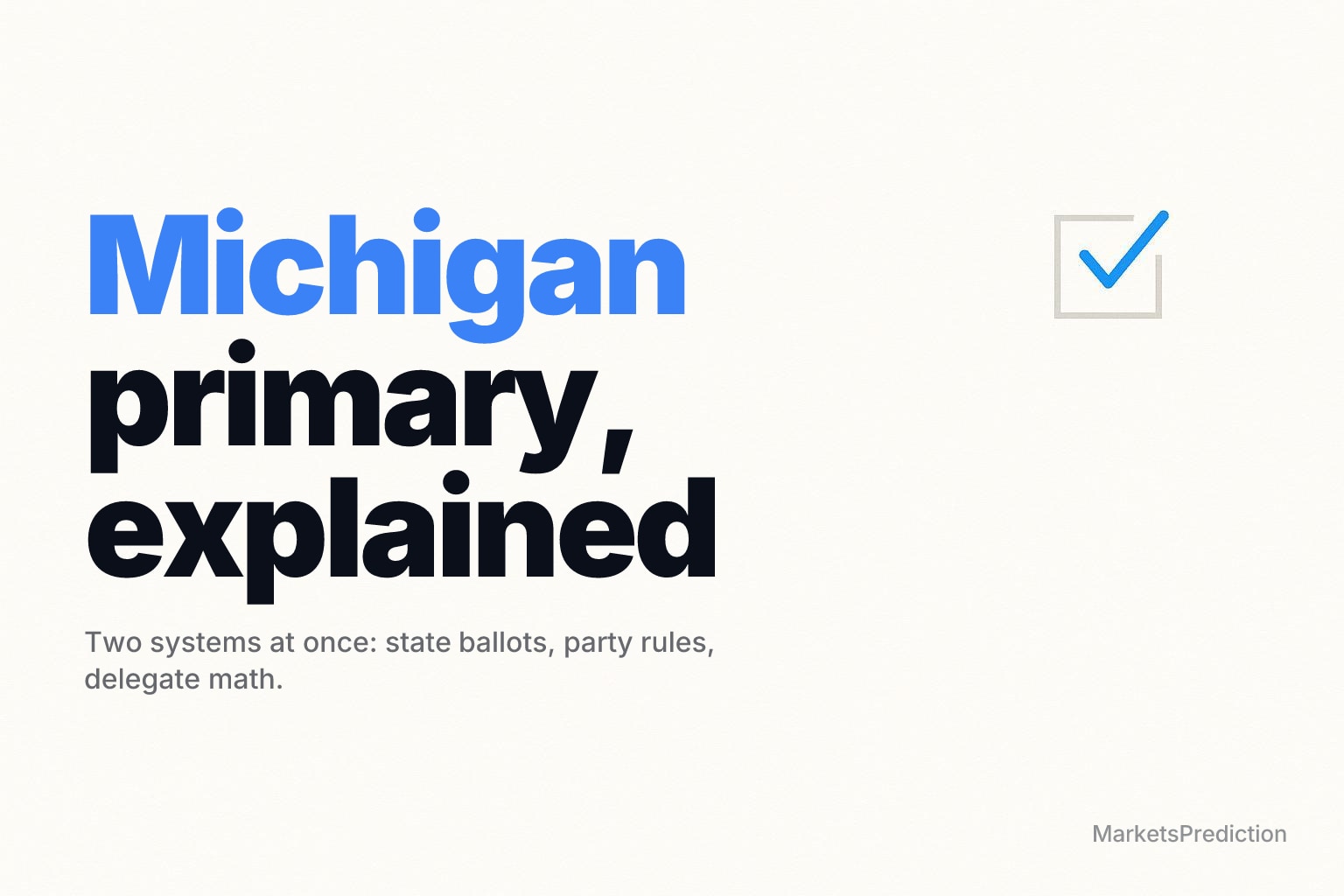 Off-white minimal background with a small blue line motif on the far right and large calm negative space.